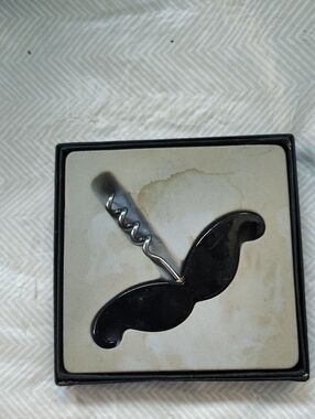 Black Mustache Corkscrew Wine Opener - Classic Men Accessories